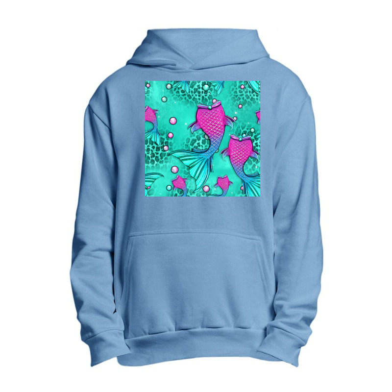 Mermaid Tail Seamless Pattern Urban Pullover Hoodie | Artistshot