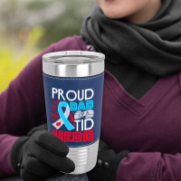 Type 1 Diabetes Awareness T  Shirt Type 1 Diabetes Awareness Proud Dad Leatherette Tumbler | Artistshot