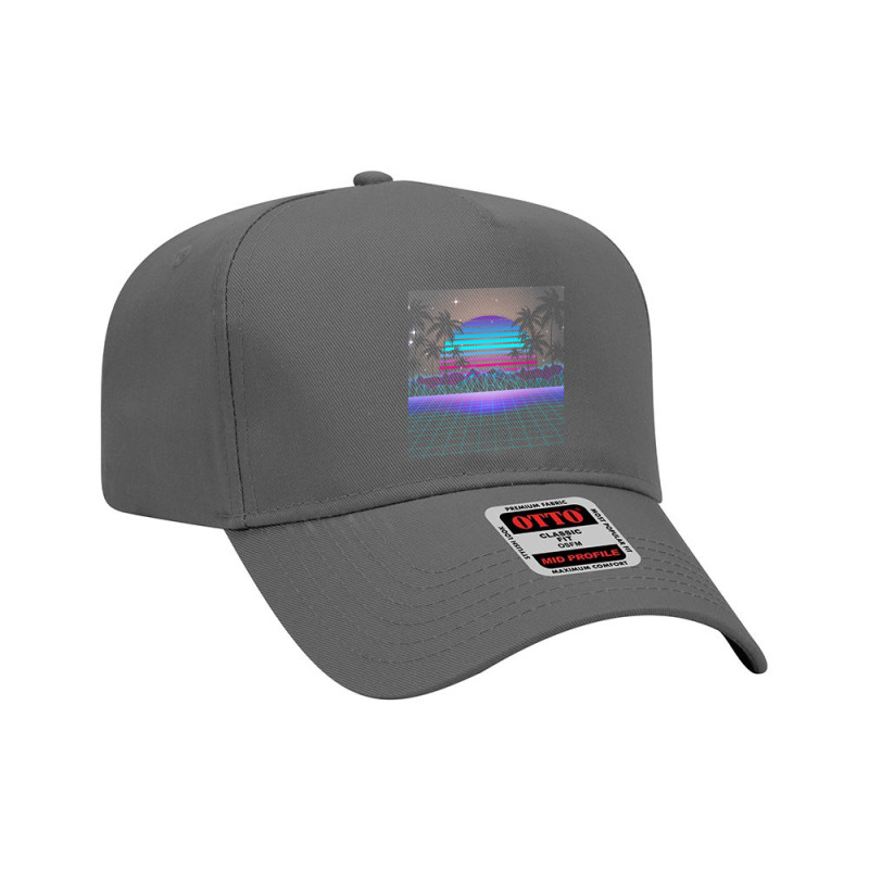 Synthwave T  Shirt Fascinating Dusk Retrowave T  Shirt Adjustable Baseball Cap by geffertz | Artistshot