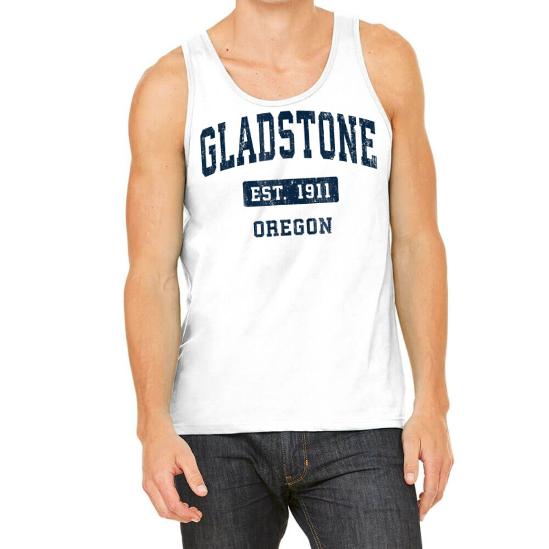 Gladstone Oregon Or Vintage Sports Established Navy Design T Shirt Tank Top by phuongvu | Artistshot