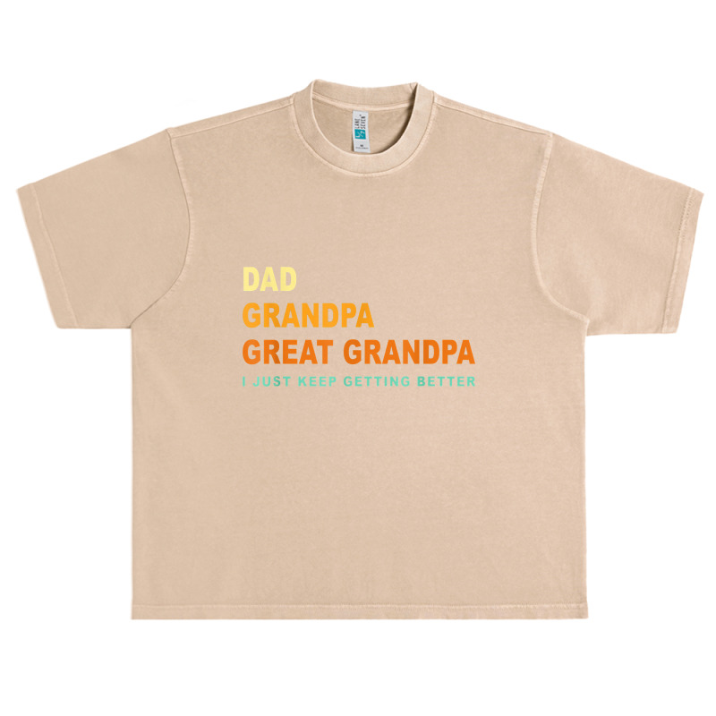 Mens Fathers Day Gift From Grandkids Dad Grandpa Great Grandpa Urban Heavy T-shirt by deluxebed | Artistshot