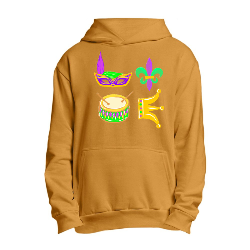 Mardi Gras Mask Parade Outfit Idea T  Shirt Mardi Grass Parade Outfit Urban Pullover Hoodie | Artistshot