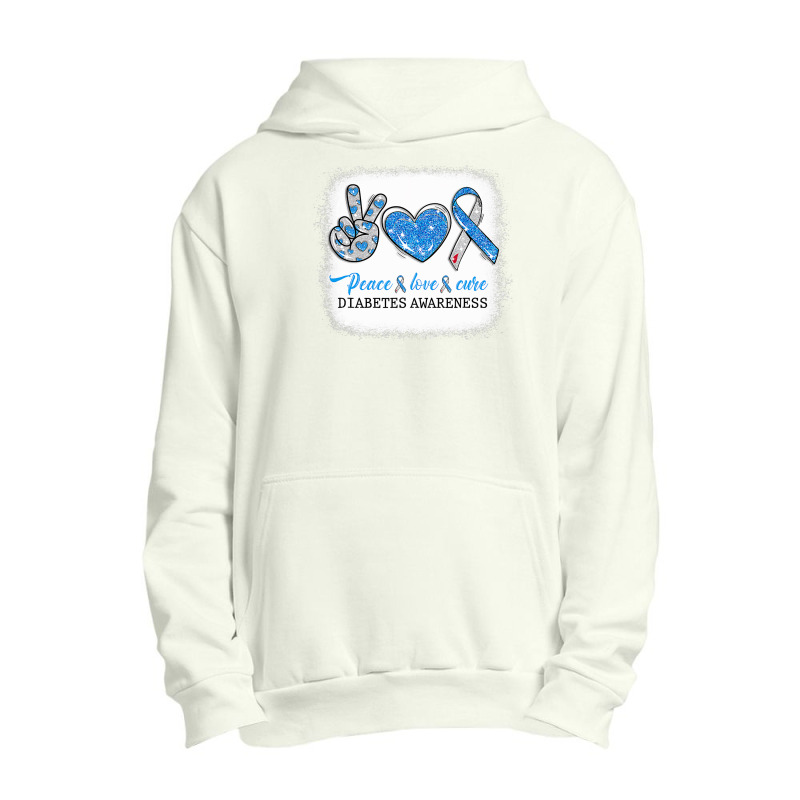 Diabetes Diabetic Bleached Peace Love Cure Diabetes T1d Awareness Surv Urban Pullover Hoodie by circularflap | Artistshot