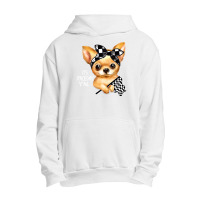 Chihuahua Dog Dirt Track Racing Checkered Race Flag Chihuahua Puppy 50 Urban Pullover Hoodie | Artistshot