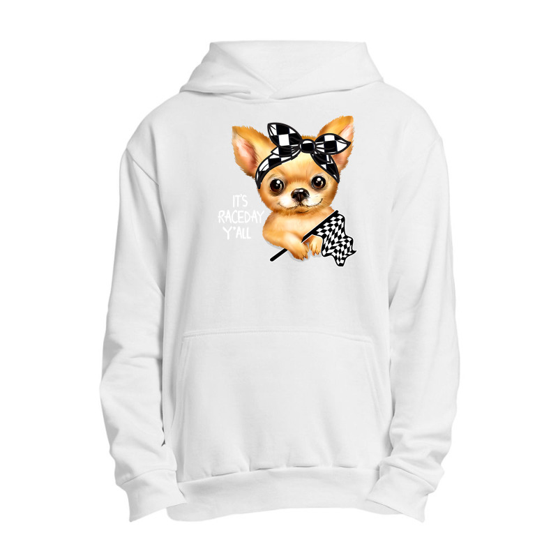 Chihuahua Dog Dirt Track Racing Checkered Race Flag Chihuahua Puppy 50 Urban Pullover Hoodie by circularflap | Artistshot