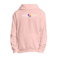 Colorful Puzzle Heartbeat  T Shirt Urban Pullover Hoodie | Artistshot