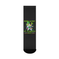 Born Lucky On St Patricks Day Girl St Patrick's Day Unicorn Crew Socks | Artistshot