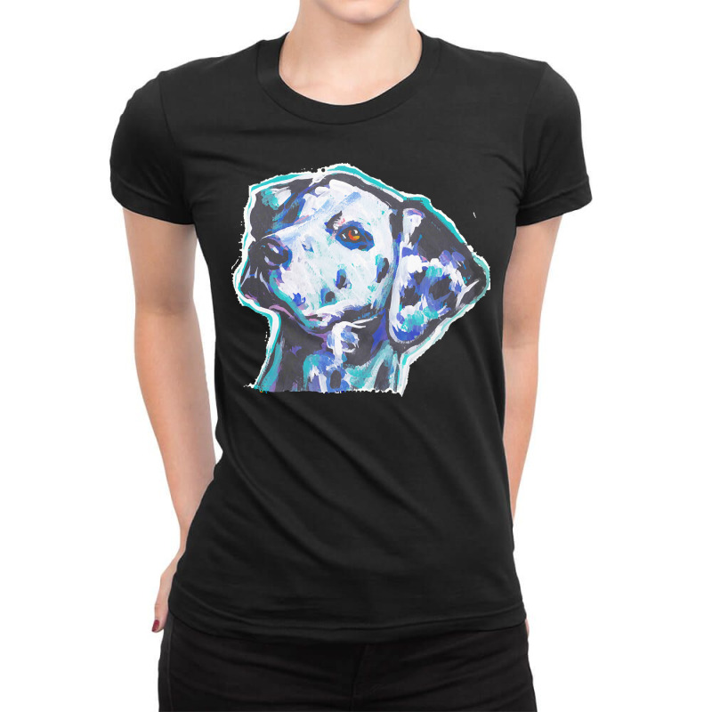 Dalmatian T  Shirt Dog Bright Colorful Ladies Fitted T-Shirt by hopeannounce | Artistshot