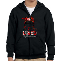 Messy Bun Hair One Loved Registered Nurse Valentine's Day Youth Zipper Hoodie | Artistshot