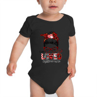 Messy Bun Hair One Loved Registered Nurse Valentine's Day Baby Bodysuit | Artistshot