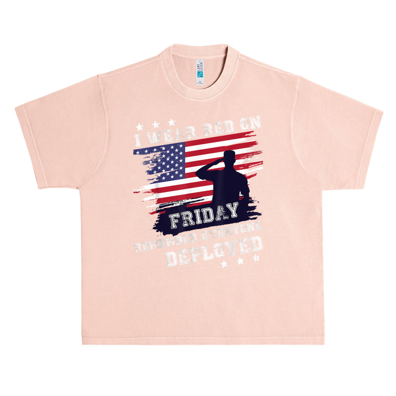 I Wear Red On Friday Remember Deployed American Flag Retro T Shirt Urban Heavy T-shirt | Artistshot