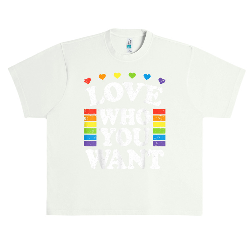 Love Who You Want Rainbow Lgbtq Heart Price Proud Rainbow T Shirt Urban Heavy T-shirt | Artistshot