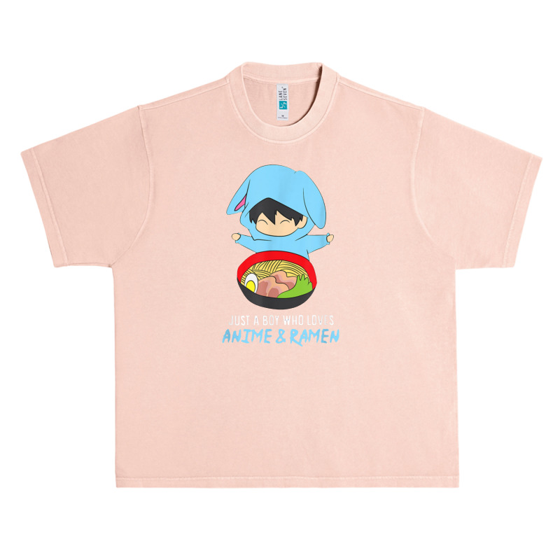 Just A Boy Who Loves Anime And Ramen Funny Anime Urban Heavy T-shirt | Artistshot