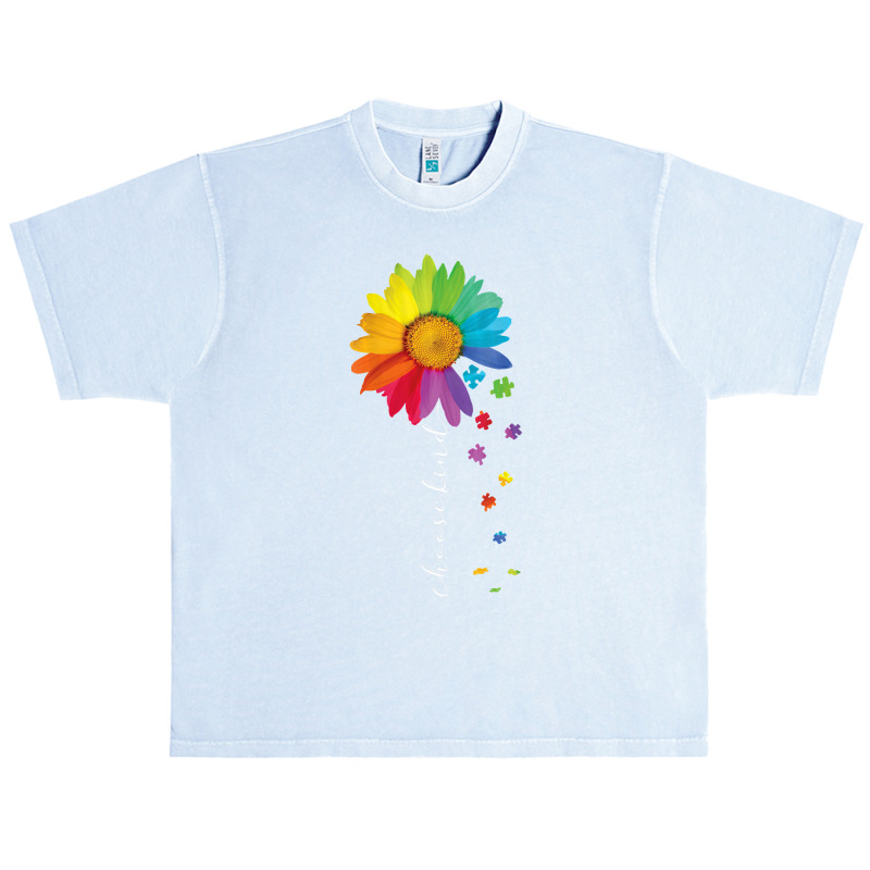 Womens Choose Kind Autism Awareness Rainbow Sunflower Warrior Gifts V Urban Heavy T-shirt | Artistshot