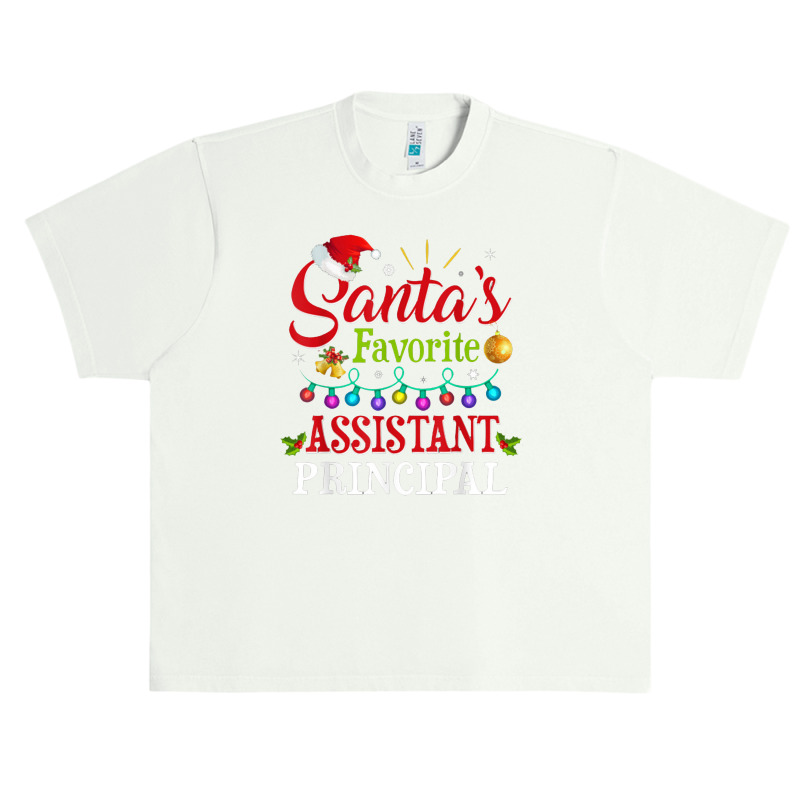 Santa's Favorite Assistant Principal Christmas Light Urban Heavy T-shirt by dwindupadi | Artistshot