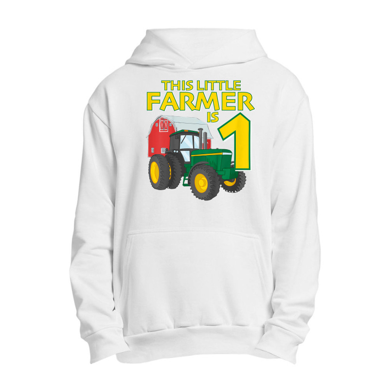 Kids 1 Year Old Green Farm Tractor Birthday Party Farmer 1st Gift T Sh Urban Pullover Hoodie | Artistshot