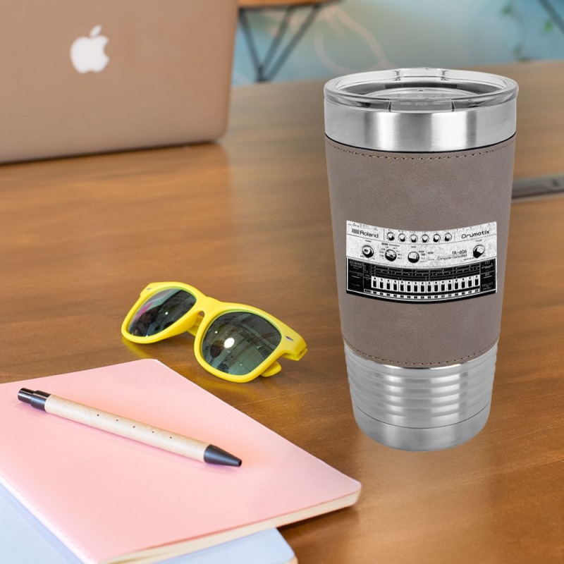 Tr 606 House Music Design Faded Distressed Style Leatherette Tumbler | Artistshot