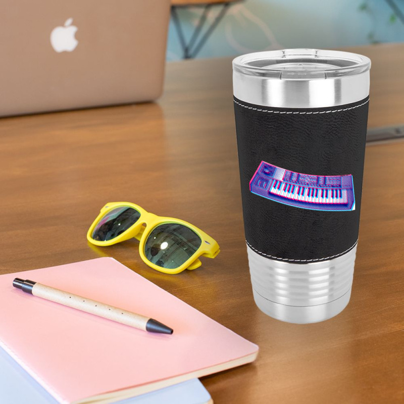 Analog Synthesizer 8bit 3d Retro Artwork Design Leatherette Tumbler | Artistshot