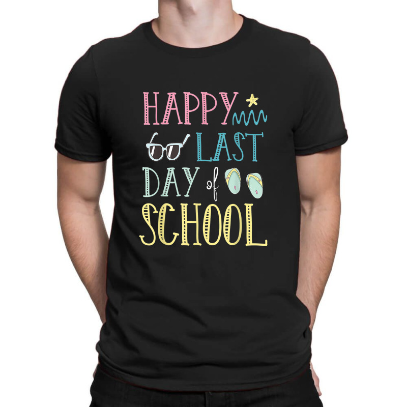 Happy Last Day Of School Flip Flops Glasses Summer Teacher T-shirt | Artistshot