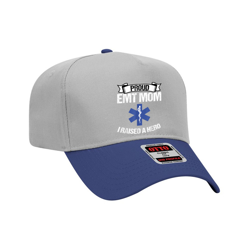 Proud Emt Mom I Raised A Hero Women Paramedics Ems T Shirt Adjustable Baseball Cap | Artistshot