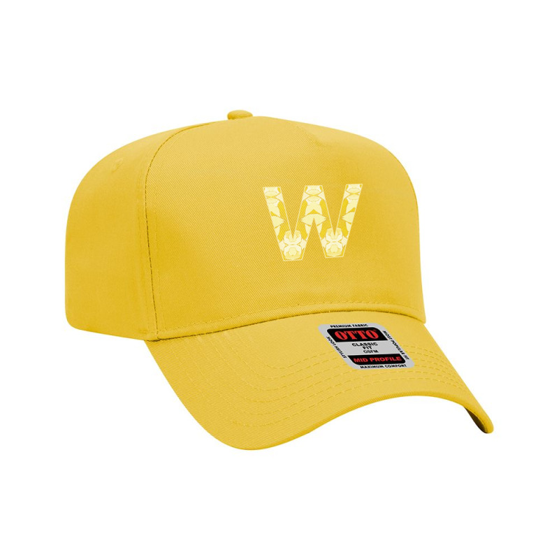 Letter W T  Shirt Letter W Monogram Olive Green Abstract Pattern Paint Adjustable Baseball Cap | Artistshot