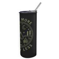 Camp More Worry Less Minimalist Camp Camping Camper Campfire Skinny Tumbler | Artistshot