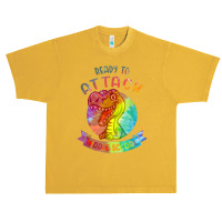 Tie Dye Ready To Attack Middle Back To School Dinosaur T Shirt Urban Heavy T-shirt | Artistshot