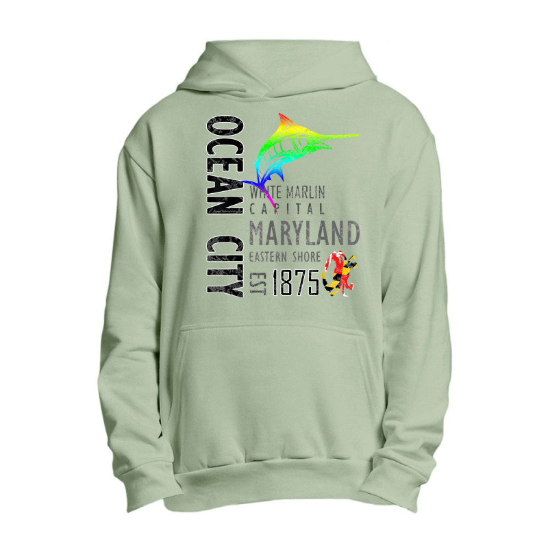 Ocean City Maryland White Marlin Capital Eastern Shore T Shirt Urban Pullover Hoodie | Artistshot