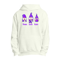 Peace Love Gnomes Purple Ribbon Domestic Violence Awareness T Shirt Urban Pullover Hoodie | Artistshot