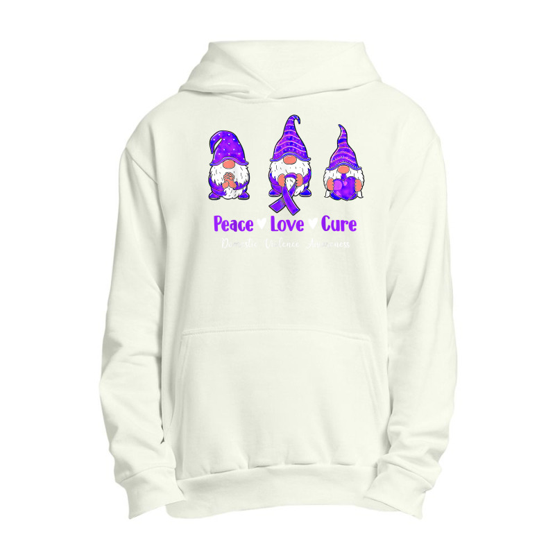 Peace Love Gnomes Purple Ribbon Domestic Violence Awareness T Shirt Urban Pullover Hoodie | Artistshot