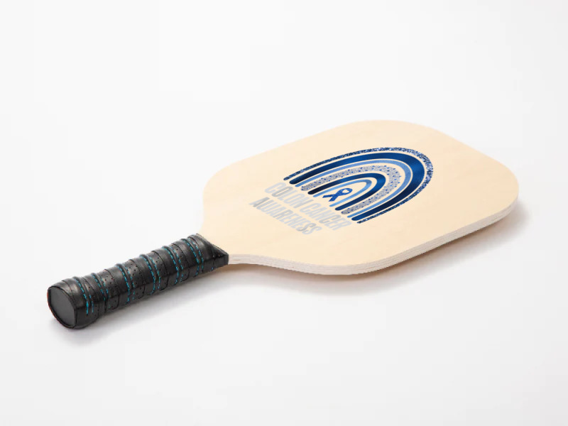 Colon Cancer Awareness Blue Ribbon And Rainbow Trending T Shirt Pickleball Paddle | Artistshot