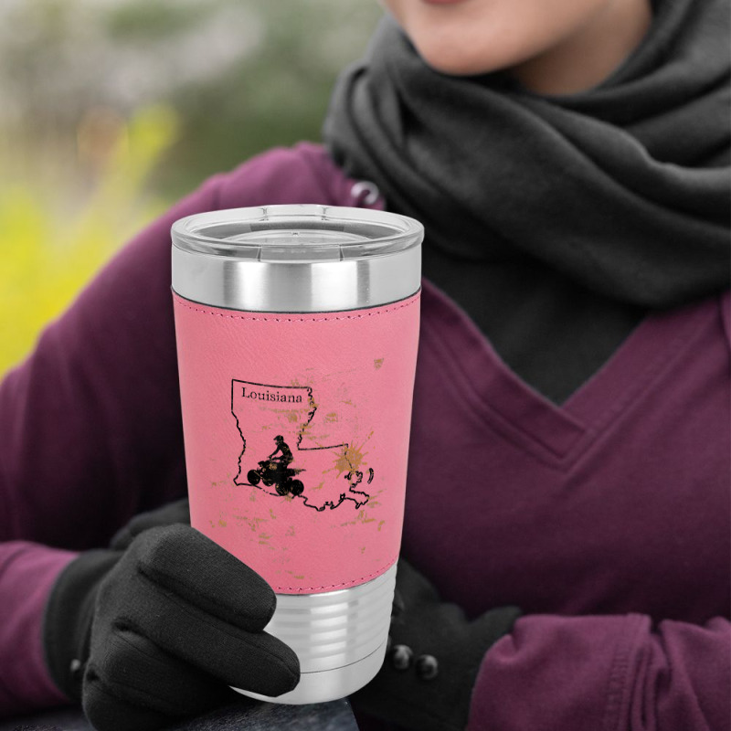 Louisiana Atv Trail Rider Mud La State Map Atv Riding T Shirt Leatherette Tumbler | Artistshot