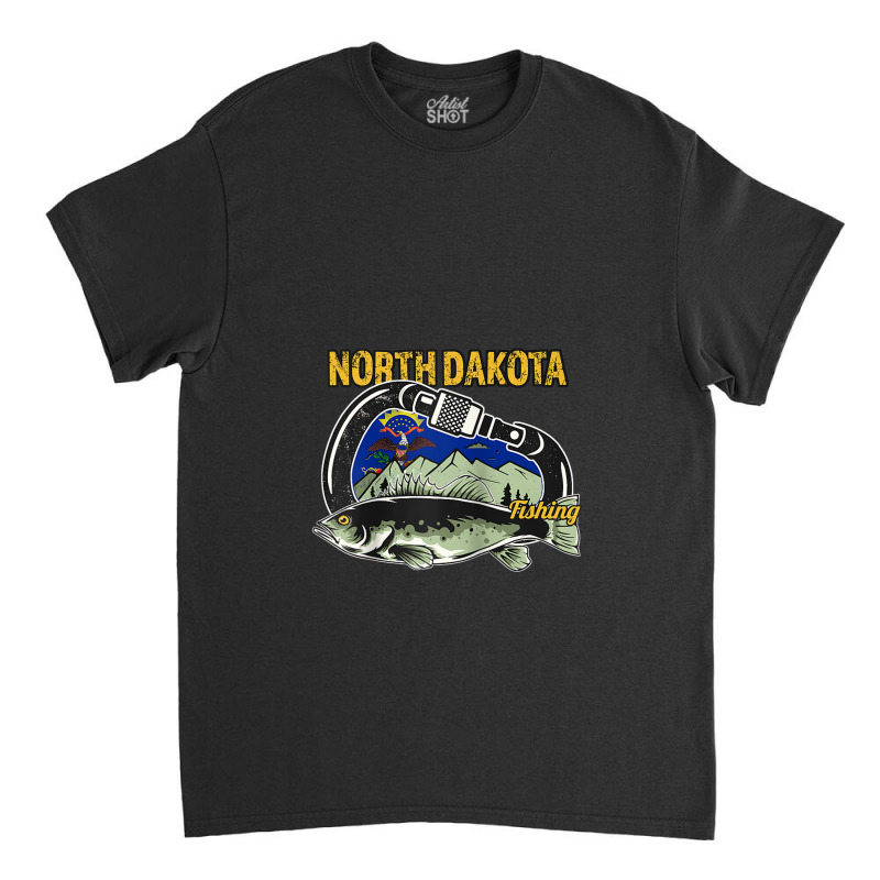 Carabiner North Dakota Fishing Raglan Baseball Tee Classic T-shirt | Artistshot