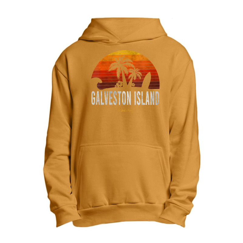 Womens Galveston Island Tx Texas Beach Palms Vacation Surf Sundown V N Urban Pullover Hoodie by caroldian | Artistshot