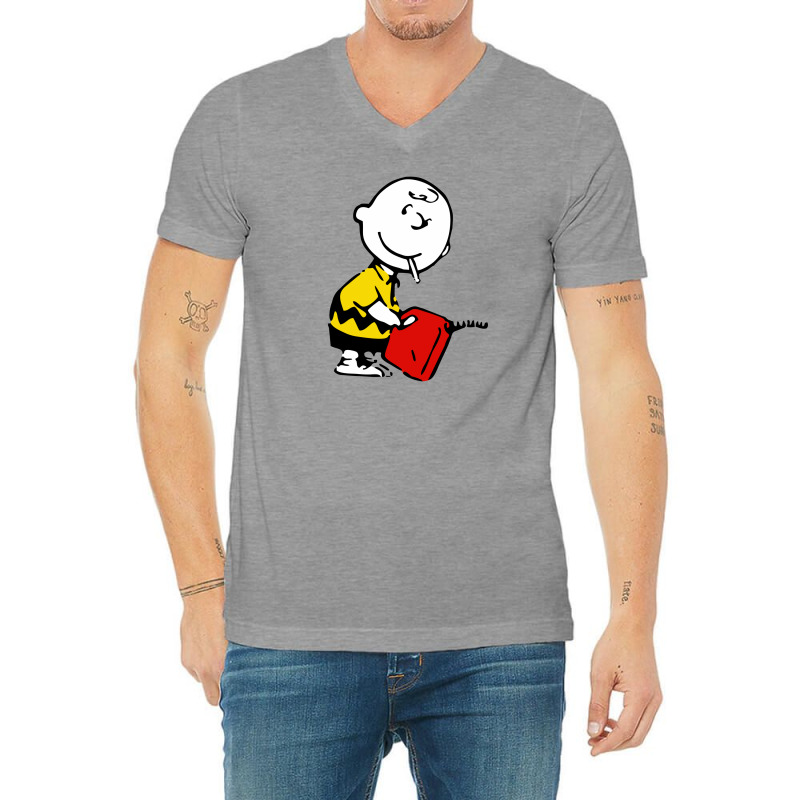 Banksy Charlie Brown V-Neck Tee by linamar | Artistshot