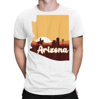 Arizona Map Horse Riding Cowboy Barn Windmill Souvenirs T Shirt T-shirt | Artistshot