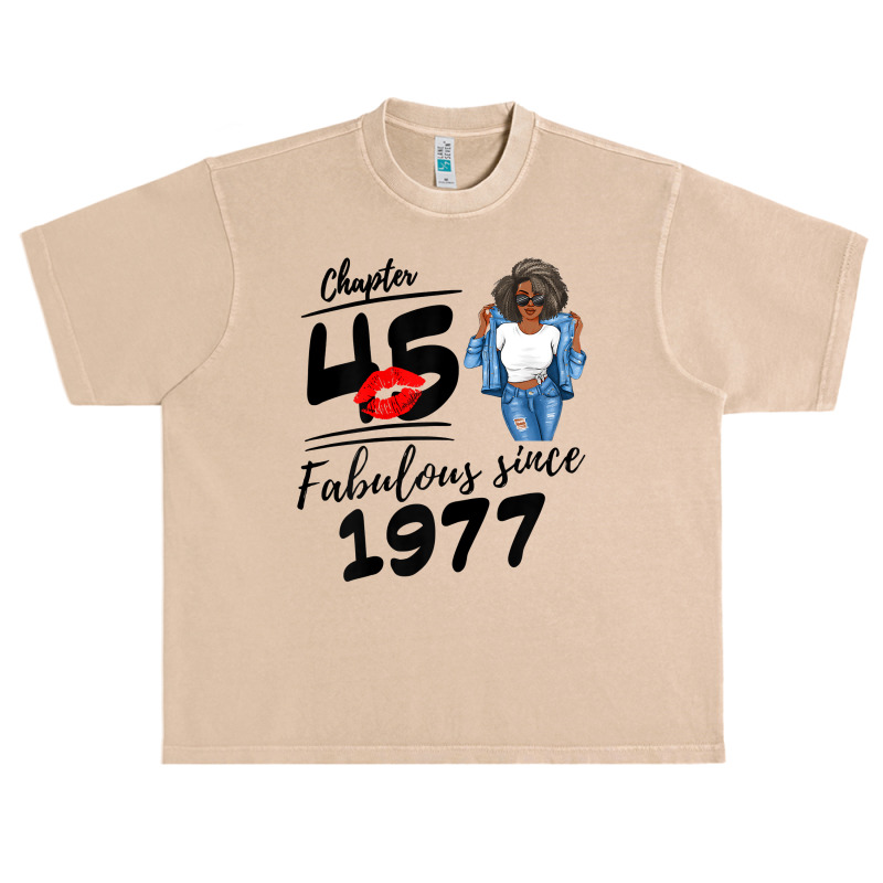 Womens Chapter 45 Fabulous Since 1977 Black Girl Birthday Queen T Shir Urban Heavy T-shirt | Artistshot