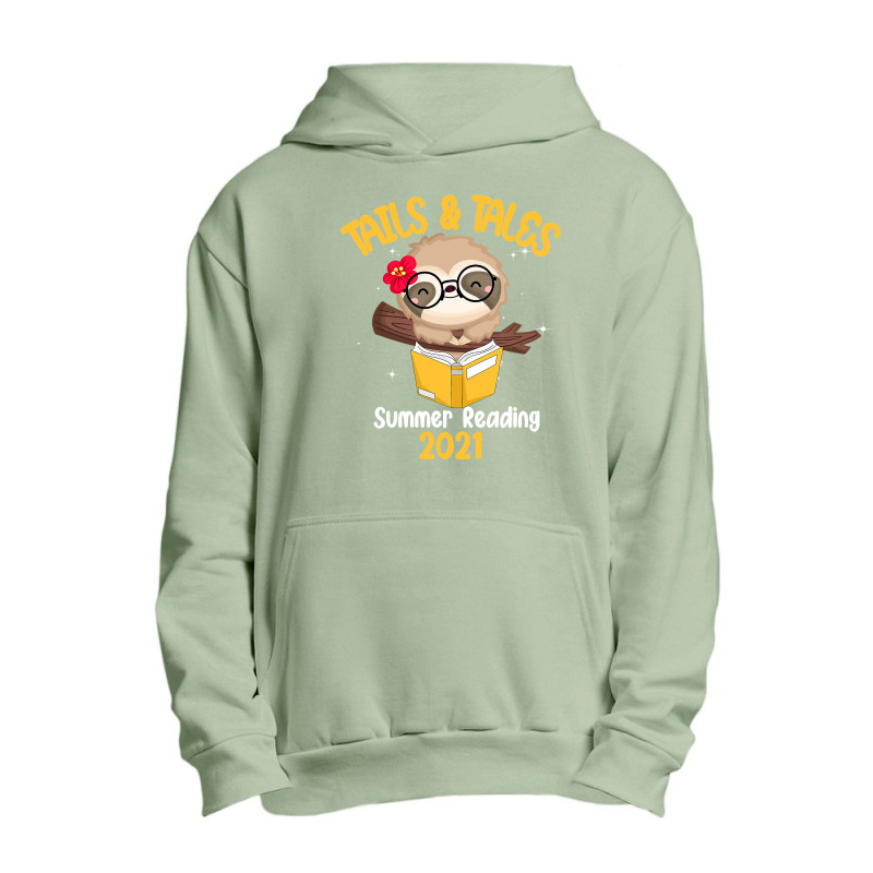 Tails And Tales Summer Reading 2021 Sloth Book Lovers T Shirt Urban Pullover Hoodie | Artistshot