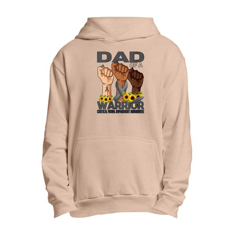 Womens Hand Dad Of A Warrior Corticalisual Impairment Urban Pullover Hoodie | Artistshot