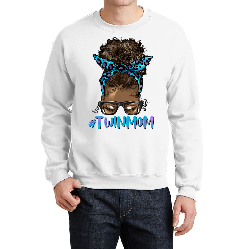 Afro Messy Bun Twin Mom Crewneck Sweatshirt | Artistshot