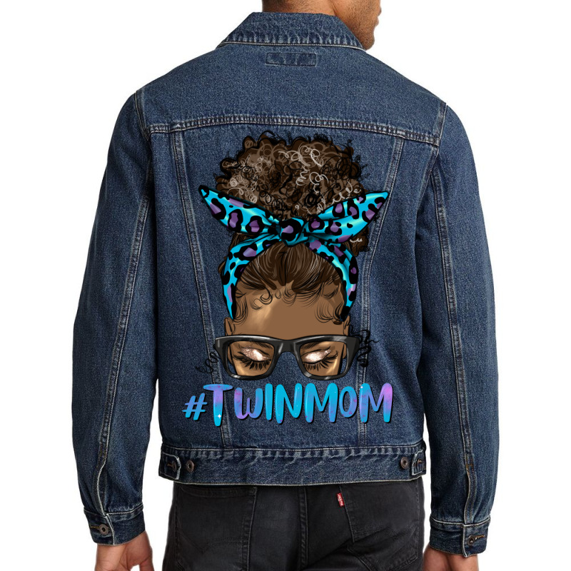 Afro Messy Bun Twin Mom Men Denim Jacket | Artistshot