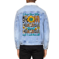 I Have Three Tittles Mom Grandma Great Grandma Unisex Sherpa-lined Denim Jacket | Artistshot