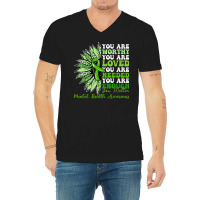 Motivational Support Warrior Mental Health Awarene V-neck Tee | Artistshot