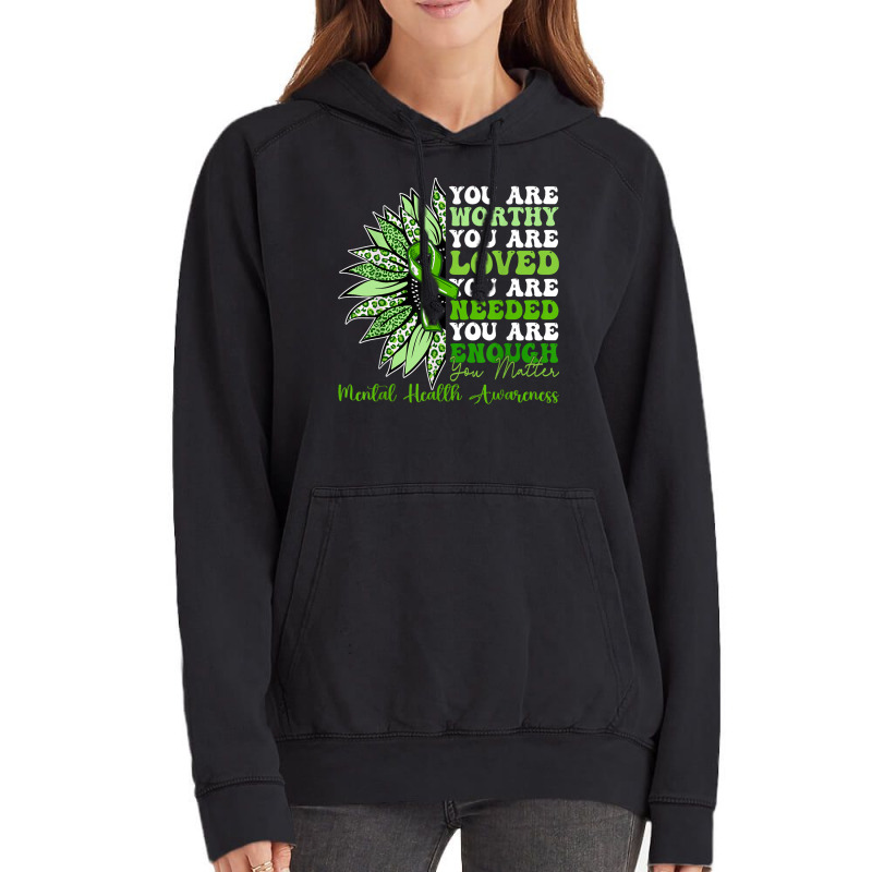 Motivational Support Warrior Mental Health Awarene Vintage Hoodie by MASSALLO | Artistshot