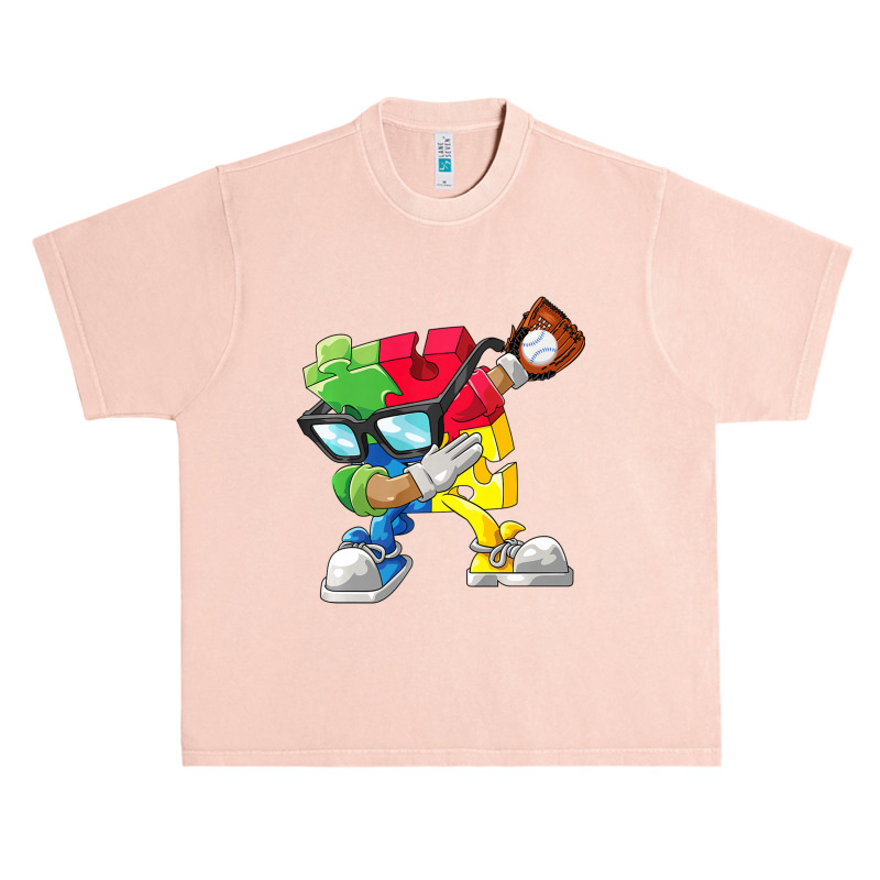 Dabbing Baseball Puzzle Piece Autism Awareness Urban Heavy T-shirt by mrlee | Artistshot