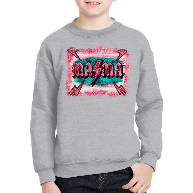 Western Mama Pink Glitter Background Youth Sweatshirt by BarkalooDesign | Artistshot