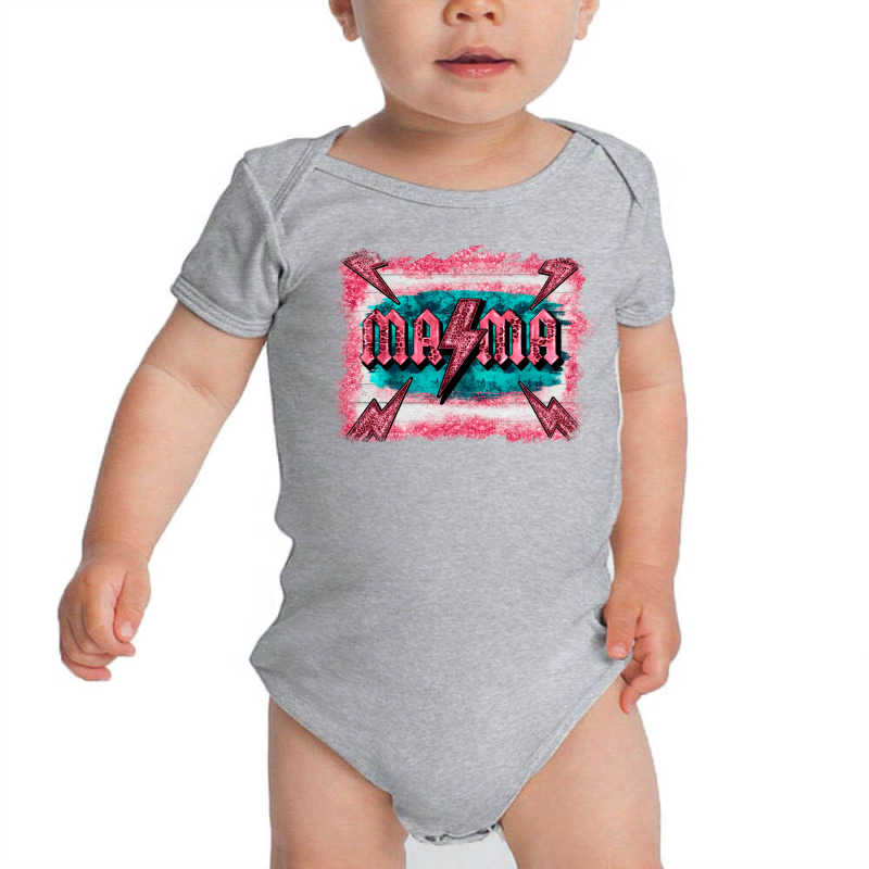 Western Mama Pink Glitter Background Baby Bodysuit by BarkalooDesign | Artistshot