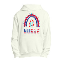 Nurse Cool Patriotic Oncology Nurse Usa Flag Rainbow 4th Of July Urban Pullover Hoodie | Artistshot