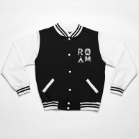 Roam Text Stack Explore Nature Camping Vintage Bomber Jacket | Artistshot