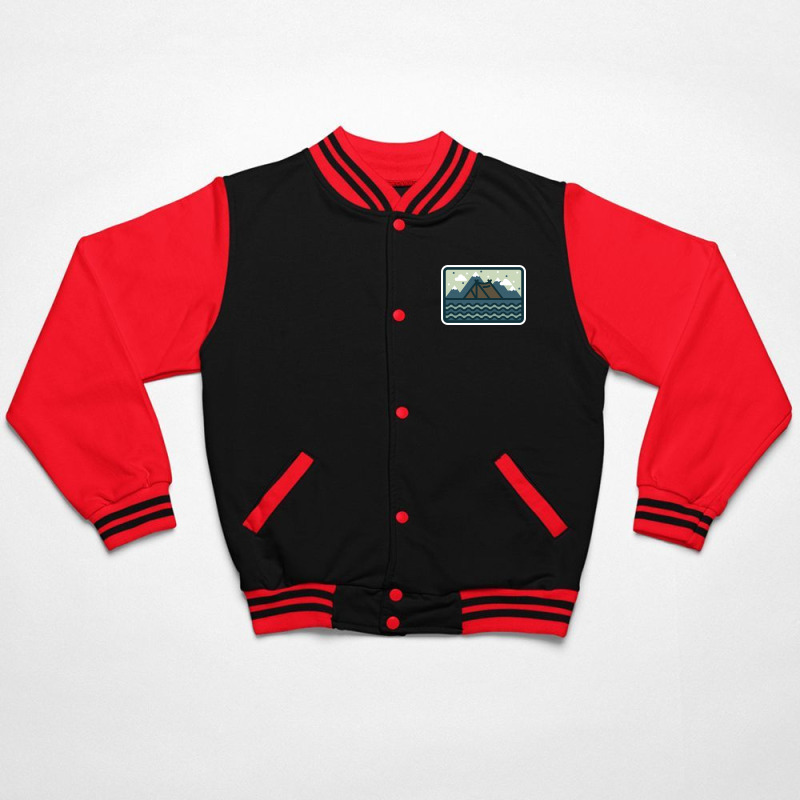 Camp Mountain Beach View Bomber Jacket by Quilimo | Artistshot